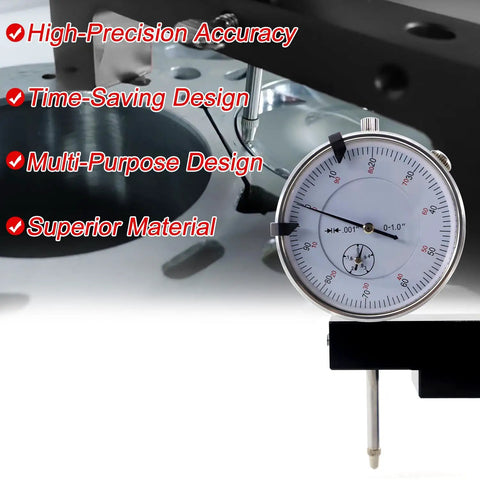 Diesel Engine Sleeve Height And Counter Bore Gauge Kit 0 to 1 Inch Range With 0.001 Inch Gradations shown with dial indicator.