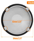 Top view of Toyota Highlander Front Headlight Dust Cover Replacement Gray Bulb Extension Cap with dimensions and buckles visible.
