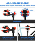 Floor Bike Repair Stand With Height Adjustable Arm And Tool Tray For Road And Mountain Bikes, 360° swivel clamp detail.