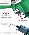 Impact Sprinkler With Pressure Gauge, 360 Degree Slow Rotation, showing stainless steel regulator and coil control angle for farm use