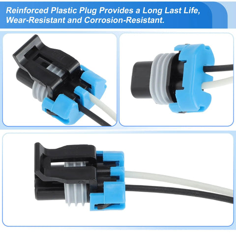 Engine Knock Detonation Sensor And 2 Pin Connector 3 3L For Nissan Frontier Quest Xterra Pathfinder Mercury Villager 1999 2000 2002 2004 Replacement 22060 7B000 Plug And Play Easy Drop In black and blue connector