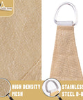 Close-up of Right Triangle Sand Shade Sail Canopy 10x10x14 UV Block Sun Shelter fabric and stainless steel D-ring