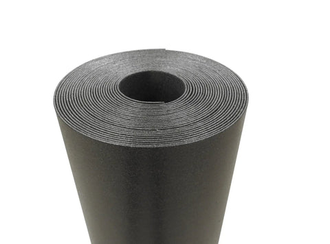 Slick Dark Gray Underlayment Covers 100 Square Feet with rolled closed cell foam for sound absorption and moisture barrier.