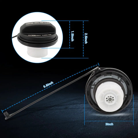 Plug And Play Direct Fit Gas Cap 31010 3L600 For Hyundai And Kia, Premium Aftermarket Fuel Tank Cap dimensions view