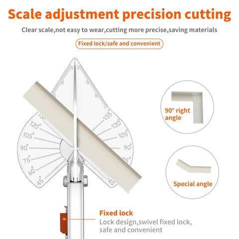 Adjustable Miter Shears For Trim And Molding, Smooth 45 To 135 Degree Cuts For Soft Wood PVC Plastic Rubber Leather