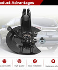 Left Front Wheel Bearing Hub And Driver Steering Knuckle Assembly For Escape 2013 2019 Direct Replacement Fits 2.0L 2.5L