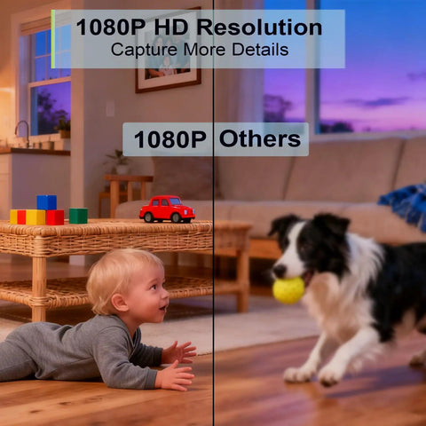 Indoor 2K HD WiFi Security Camera For Home Use With Phone App Two Way Audio Night Vision And 24 7 SD Card Storage Pet Baby Monitor