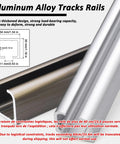 Heavy Duty Aluminum Barn Door Hardware Kit With Silent Ball Bearings And Smooth Gliding Rails For Wooden Walls that includes thickened aluminum tracks.