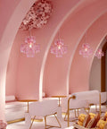 Modern Pink Mini Crystal Chandelier For Princess Rooms And Small Spaces, Chic Hanging Light Fixture For Bedroom, E26 Socket