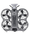 Grey Neo 2 drone with Aerodynamic Tail Fin Shield For Neo 2 Drone Lightweight 3.8g Transmission Module Protector mounted on top.