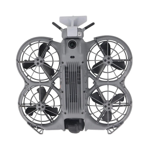 Grey Neo 2 drone with Aerodynamic Tail Fin Shield For Neo 2 Drone Lightweight 3.8g Transmission Module Protector mounted on top.