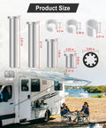 RV Awning Arm Repair Pin Kit With Spacers For Power RV Camper Trailer Replacement Compatible With 431840 product size diagram