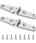 Heavy Duty Flat And Strap Hinge, Symmetrical Marine Grade 316 Stainless Steel For Boat Hatches, Toolboxes, Doors And Gates, 4x1 Inch, 2 Pack