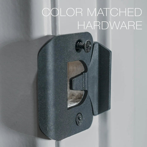 Enhanced Door Silencer Strike Plate With Adhesive Bump Stops For Instant Quiet and Total Slam Defense, matte black color matched hardware.