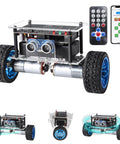 Hands On DIY Self Balancing Robot Car Kit For STEM Practice With ESP32 Board Ultrasonic Obstacle Avoidance And Soldering Practice WiFi And IR Dual Control Educational Electronics Kit For Teens And Kids 15 Plus, two-wheel view