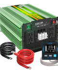 3500W Pure Sine Wave Inverter 12V DC To 120V AC Power Converter with cables and LCD for Car RV Motorhome Camping