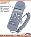 Phone Line Tester Kit for Linemen With Three Plug Types, Grab And Go Cable Set With Connectors And Joiner, FSK And DTMF Caller ID, Easy On Off Hang Up Button, Quick Line Fault Check Tool for Field Work, gray handset with coiled cord
