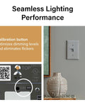 Calibration button for Top Shelf Buttery Smooth Toggle LED Dimmer Light Switch featuring Advanced Flicker Free Tech.