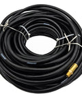 Gutsy 100 Foot Black Rubber Air Hose For Pneumatic Tools And Shop Compressors Featuring A Full Quarter Inch Bore And Quarter Inch Npt Ends built tough for efficiency.