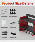 Cordless Tool Holder Wall Mount With Charging Station For Garage Or Workshop, Heavy Duty Tool Organizer Shelf With Power Strip