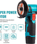 Cordless Angle Grinder Tool With 19500 RPM Two Batteries Fast Metal Grinding And Cutting Lightweight Handheld Electric Grinder