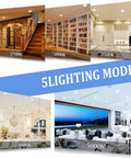 Ultra-Thin 4-Inch Recessed LED Lights Dope 12-Pack dimmable downlights 5 CCT modes ranging from 2700K to 5000K in various room settings