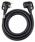 Heavy Duty 30 Amp RV Extension Cord 50 Foot TT-30P to TT-30R Outdoor Rated 10/3 STW Weather Resistant Power Cable coiled view