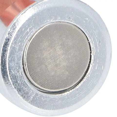 Close-up of the magnetic base of a Heavy Duty Magnetic Welding Grounding Clamp With Secure Grip For Fast Setup And Portability Plus Steel Build For Strong Stability On Any Metal Job Site.