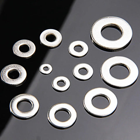 SAE Flat Washer Set 550 Piece Stainless Steel Assortment For Screws And Bolts In Twelve Sizes Ranging From Two To One Half Inch