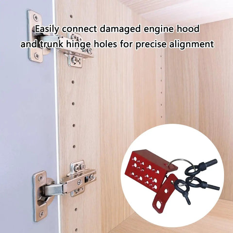 Heavy Duty Offset Hinge Pull Plate Backing Handle Set For Car Body Work And Hood Or Trunk Hinge Fixes Features Multiple Metric Mounting Holes For Spot On Alignment And A Rock Solid Grip On Wrecked Frames