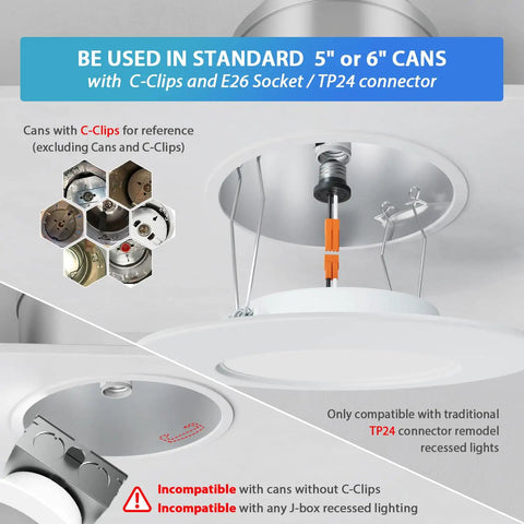 Top Shelf 6 Inch LED Recessed Ceiling Lights 6 Pack Featuring 5CCT Dimmable Downlights Slick White Trim Smooth Adjustments Quick Plug And Setup Perfect For Modern Interiors