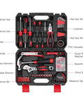 128 Piece Home Repair Tool Set For Everyday DIY, The Ultimate Homeowner Toolkit With Storage Toolbox, Claw Hammer visible
