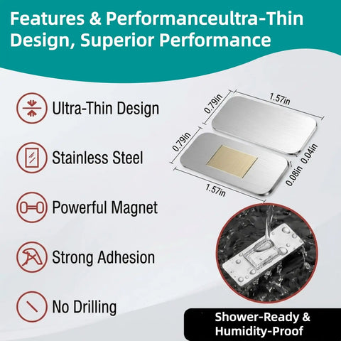 Features of Eight Pack Ultra Thin Magnetic Cabinet Door Catches With Adhesive Mount No Drill Stainless Steel Drawer Latch
