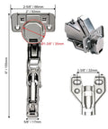 2 Pack 180 Degree Concealed Hydraulic Cabinet Hinges With 3D Adjustable Clip On Plates for Face Frame Kitchen Doors Soft Close