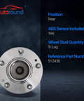 Beefy Rear Wheel Bearing And Hub Assembly Kit For Kia Forte Koup Forte5 2010 2013 2012 2013 5 Lug With ABS Direct Bolt In