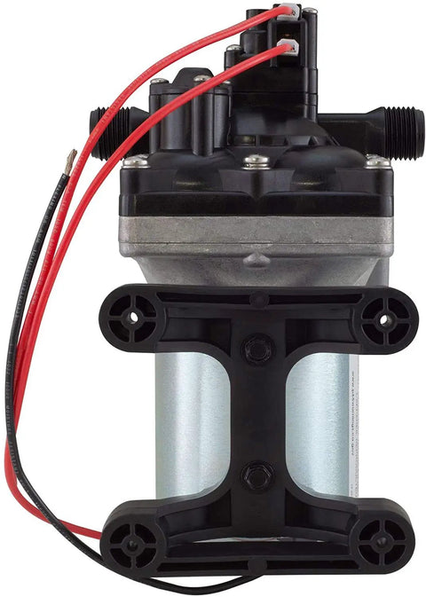 3.0 GPM RV Water Pump 12V Quiet Operation With Internal Bypass, self-priming pump with wires and mounting brackets, 55 PSI Shutoff