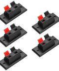 2 Way Spring Terminal Clip Push Release Connector Plate Jack Socket For Speaker Terminals 5Pcs WP23 Red Black Color Coding