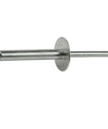 Gutsy Large Flange Pop Rivets 3/16 X 1 Inch 25 Pack Heavy Duty Premium Stainless Steel blind fastener close-up view.