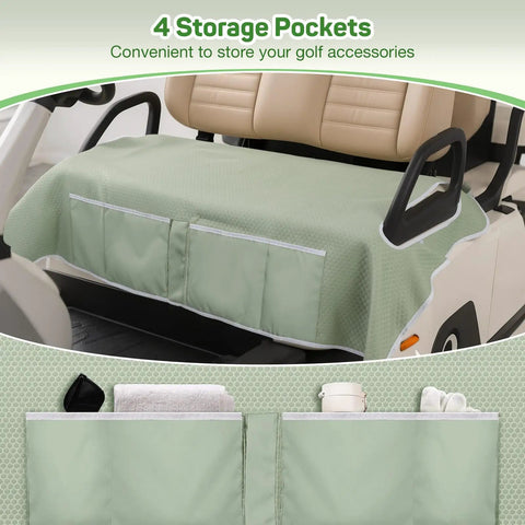 Universal Golf Cart Seat Cover Towel Blanket For 2 Seat Carts EZGO Yamaha Club Car And More No Slip Easy To Clean Green