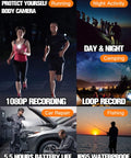 Pocket Size 1080P Body Camera With Audio And Video Recording On The Go Mini Cam Recorder 64GB Waterproof Headlamp Flashlight