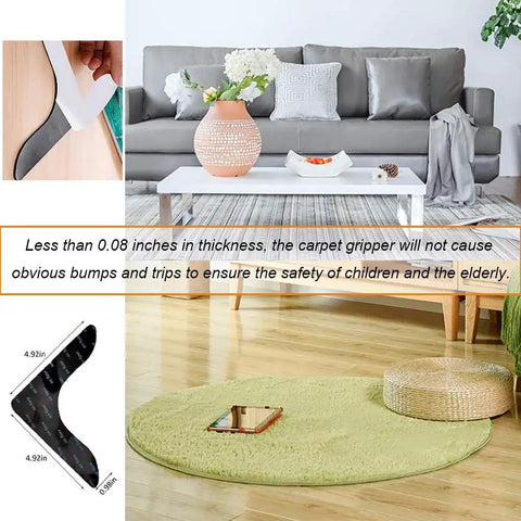 Ultra Sticky Rug Grippers For Anti Curling Non Slip Rug Tape Keeps Your Rug In Place And Makes Edges And Corners Flat image