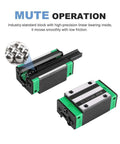 Get High Precision Linear Guide Rail Kit With 2pcs HGR20 Rails And 4pcs HGH20CA Bearing Blocks For Smooth 3D Printer Or CNC Machining Action And Zero Stick Slip, HGR20 block close-up