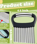 Front view of FATUXZ large potato crinkle cutter with stainless steel wavy blades and black ergonomic handle