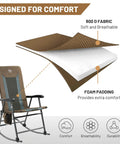 Foldable Padded Rocking Chair With A 29 Inch High Back For Outdoor Chill Sessions Easy Stand Up Heavy Duty And Portable