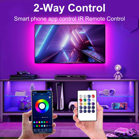 Super Cool Rgb Led Backlight Strip For Your Tv Syncs To Music With Bluetooth App And Remote 16 Million Colors For 45 To 85 Inch