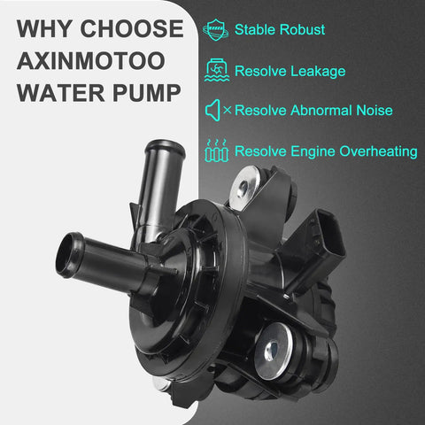 Top Shelf Auxiliary Electric Coolant Water Pump G9040-47090 showing black robust design and inlet/outlet connections for cooling system.