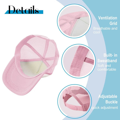 Proud Parent Of A 2026 Grad Womens Lightweight Pink Cap with ventilation grid and adjustable buckle, back view.