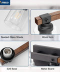 Components of Three Light Farmhouse Vanity Light With Rustic Wood Finish And Bubble Glass Shades Industrial Vintage Black Wall Sconces