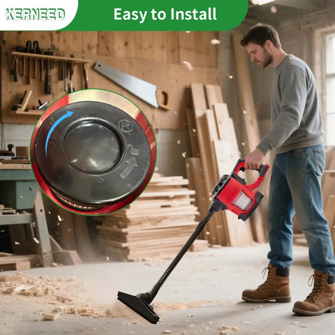 Man using vacuum with Three Pack HEPA Filter Kit For M18 Compact Vacuum 0882-20 Replacement 49-90-0160 49-90-1951