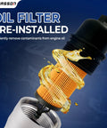 Upgraded Aluminum Engine Oil Cooler And Oil Filter Housing For 3 6L V6 Cars 2011 2016 showing pre-installed oil filter